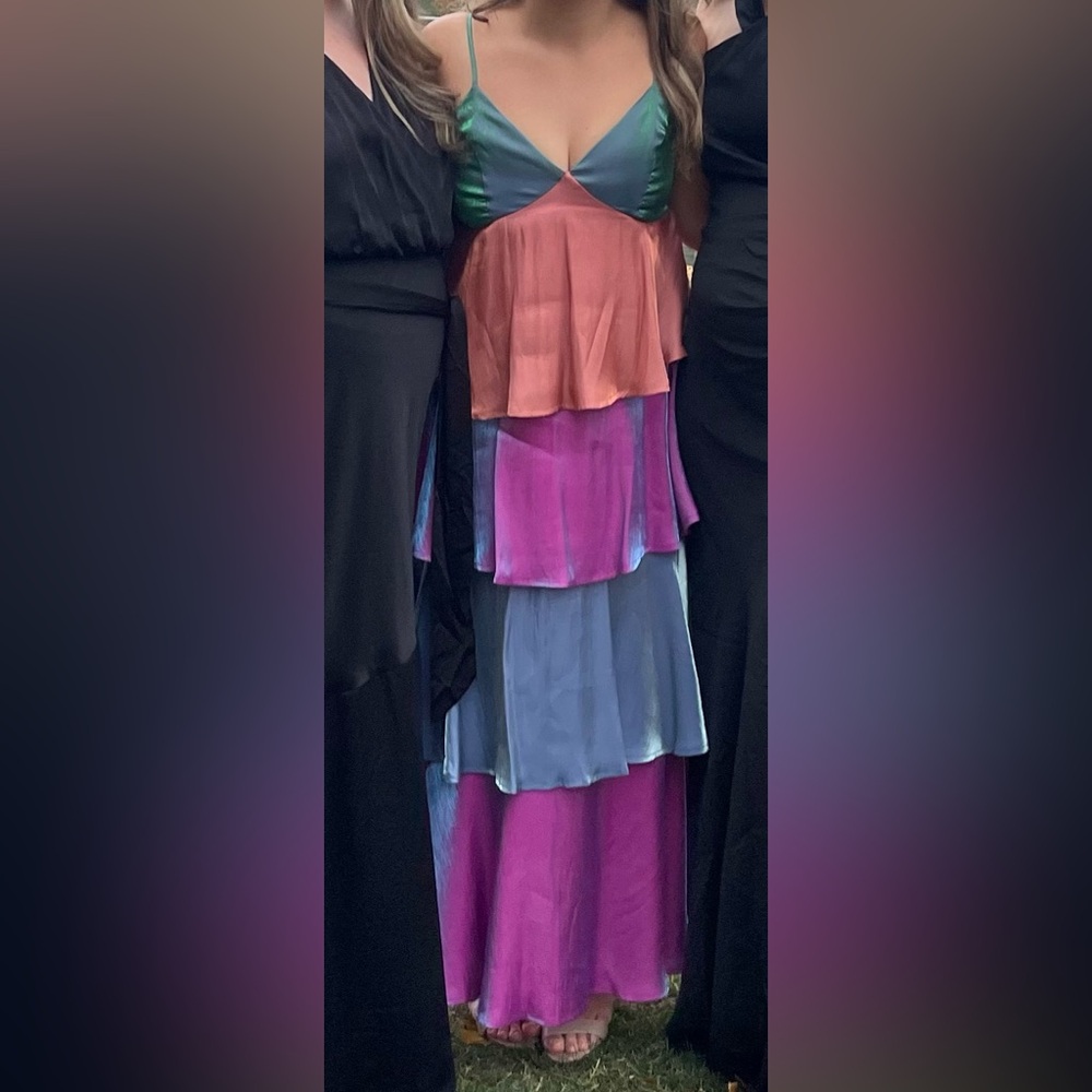 Colorful tiered dress! Size M. Perfect for a wedding or fancy event!